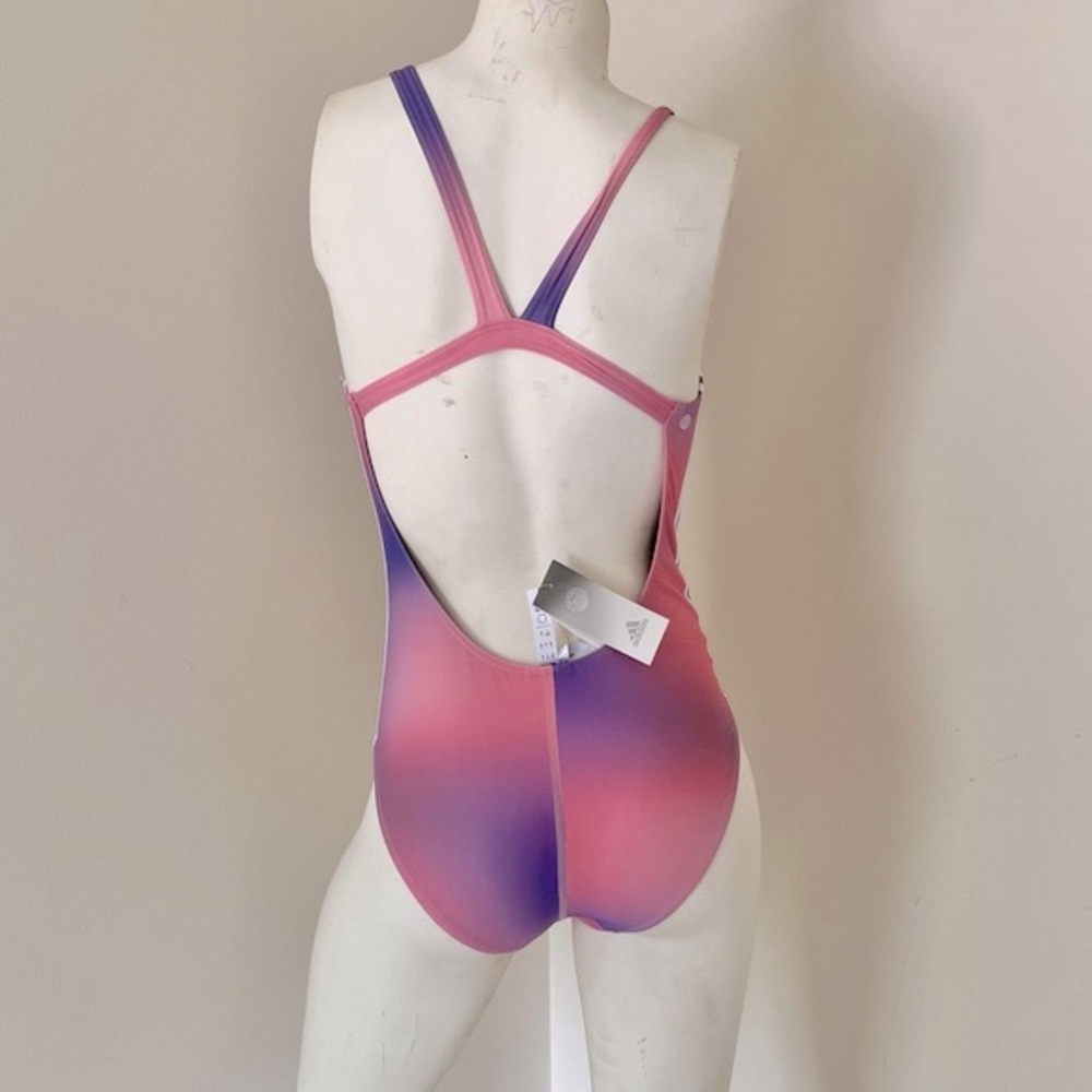 NEW adidas Melbourne Standard Three Stripes one piece bathing suit - Picture 2 of 6